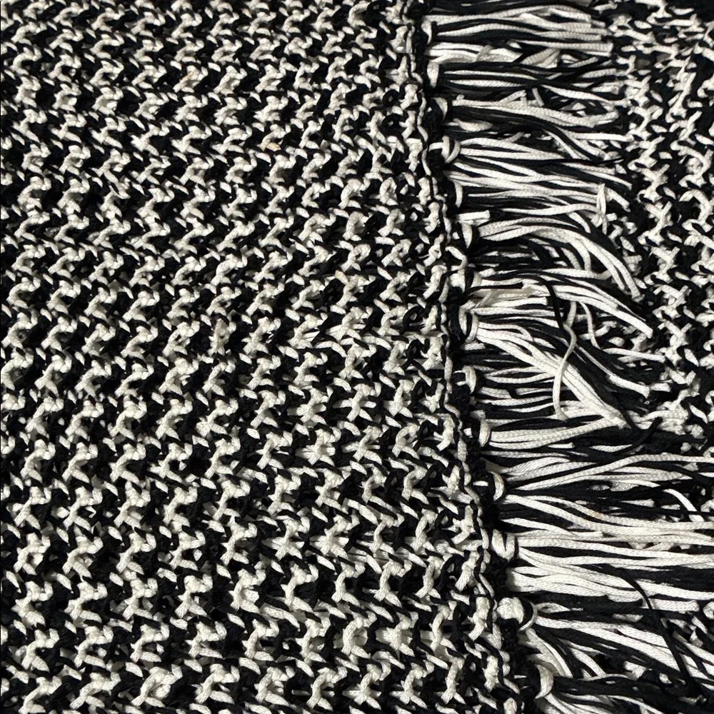 Chico's Black and White Knit Poncho - Picture 4 of 4